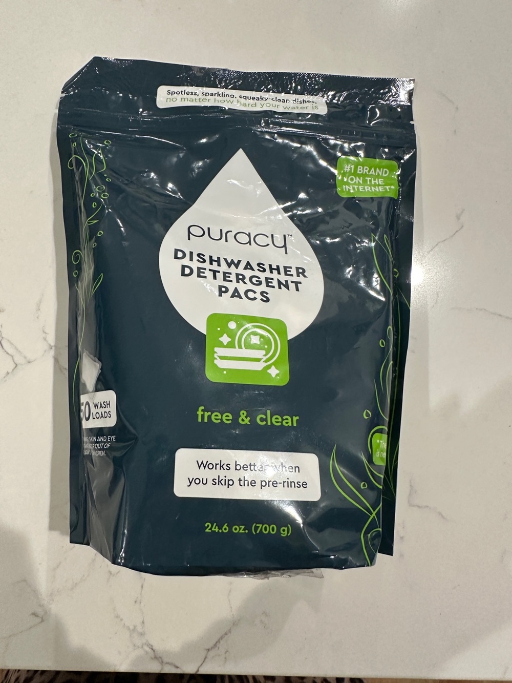 Puracy Dishwasher Detergent Pacs - Free & Clear